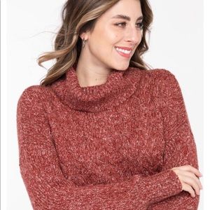 Eco-friendly Cable Knit Sweater - Chili Pepper Mix Sz Small & Large